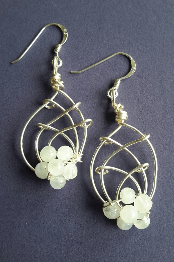 Silver and Moonstone Earrings and Sterling Silver Shepherds Hooksr