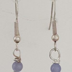 Tanzanite Drop Earrings with Silver Plated Shepherd Hooks