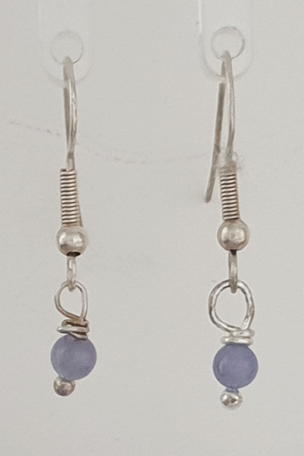 Tanzanite Drop Earrings with Silver Plated Shepherd Hooks