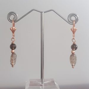 Earrings - Smokey Quartz & Rose Gold plated Silver findings